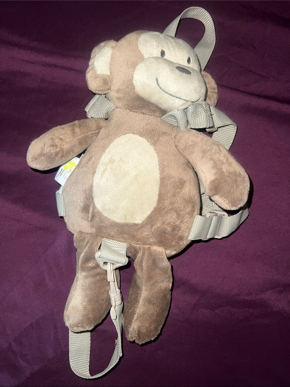 Plush Brown Monkey Kids Safety Harness Backpack